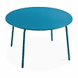 OVIALA - Table de jardin ronde en acier 6 places 120 cm bleu pacific  - Palavas - vignette