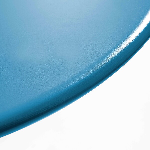 OVIALA - Table de jardin ronde en acier 6 places 120 cm bleu pacific  - Palavas - large