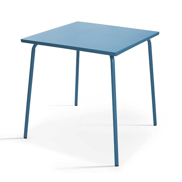 OVIALA - Ensemble table de terrasse et 4 chaises en métal bleu pacific - Palavas - large