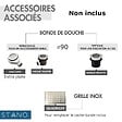 STANO - Pack Receveur de douche 90 x 160 cm extra plat blanc + Colonne de douche thermostatique - vignette