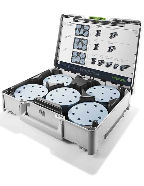 FESTOOL - Coffret avec calage pour abrasifs FESTOOL Systainer³ SYS-STF-80x133/D125/Delta - large