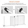 PAWHUT - Barrière de sécurité chien barrière autoportante longueur réglable porte verrouillable intégrée dim. 113-166L x 36l x 71H cm sapin blanc - vignette