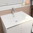 AURLANE - Pack Meuble Salle de Bains 60 cm Laqué Blanc, 2 portes avec Vasque Céramique - XENOS - vignette