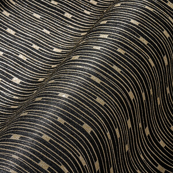 AS CREATION - pv/int rayure stars noir or - large