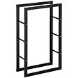 HOMCOM - Etagère porte bois de cheminée porte-bûches design contemporain charge max. 100 Kg dim. 60L x 25l x 100H cm métal noir - vignette