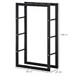 HOMCOM - Etagère porte bois de cheminée porte-bûches design contemporain charge max. 100 Kg dim. 60L x 25l x 100H cm métal noir - vignette