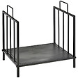 HOMCOM - HOMCOM Etagère porte bois de cheminée porte-bûches charge max. 15 Kg dim. 44L x 33l x 46H cm métal époxy noir - vignette