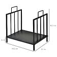 HOMCOM - HOMCOM Etagère porte bois de cheminée porte-bûches charge max. 15 Kg dim. 44L x 33l x 46H cm métal époxy noir - vignette