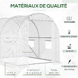 OUTSUNNY - Serre de jardin tunnel 6 m² 3L x 2l x 1,9H m acier galvanisé renforcé diamètre 2,4 cm + PE haute densité fenêtres porte blanc - vignette