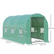 OUTSUNNY - Serre de jardin tunnel 8 m² 4L x 2l x 1,9H m acier galvanisé renforcé diamètre 2,4 cm + PE haute densité fenêtres porte vert - vignette
