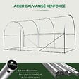 OUTSUNNY - Serre de jardin tunnel 8 m² 4L x 2l x 1,9H m acier galvanisé renforcé diamètre 2,4 cm + PE haute densité fenêtres porte vert - vignette