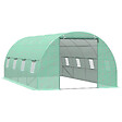HOMCOM - Serre de jardin tunnel 5,9L x 3l x 2H m châssis tubulaire acier galvanisé renforcé 2,5 cm 8 fenêtres 1 porte vert - vignette