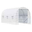 OUTSUNNY - Serre de jardin tunnel surface sol 9 m² 4,5L x 2l x 2H m châssis tubulaire renforcé 18 mm 6 fenêtres blanc - vignette