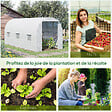 OUTSUNNY - Serre de jardin tunnel surface sol 9 m² 4,5L x 2l x 2H m châssis tubulaire renforcé 18 mm 6 fenêtres blanc - vignette