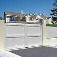 INTERSUN - Portail double battant motorisé plein L 3000 x H 1606 mm - Blanc RAL 9010 - vignette