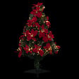 FEERIC LIGHTS & CHRISTMAS - Sapin de Noël artificiel lumineux avec Fleurs de Poinsettias H 90 cm - vignette