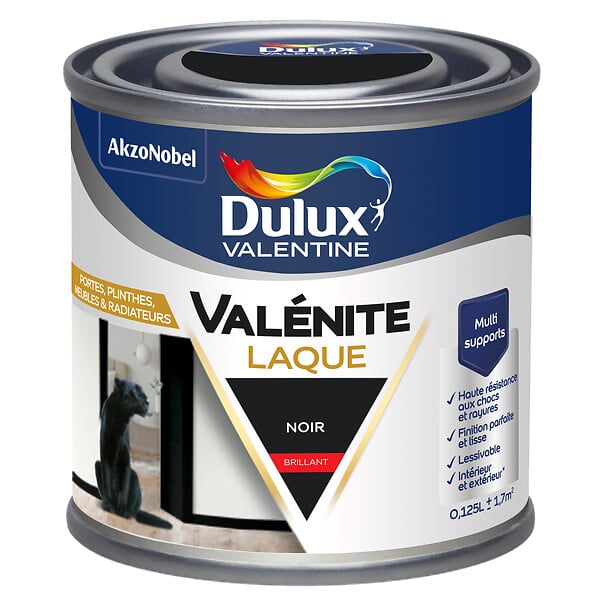 DULUX VALENTINE - Laque Acrylique Valénite Brillant-Noir-0.125L - large