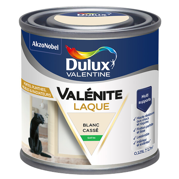 DULUX VALENTINE - Laque Acrylique Valénite Satin-Blanc Cassé-0.125L - large