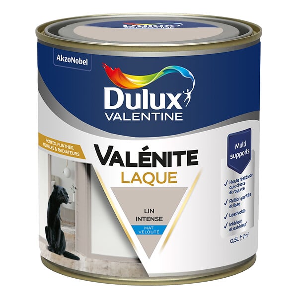 DULUX VALENTINE - Laque Acrylique Valénite Mat-Lin Intense-0.5L - large