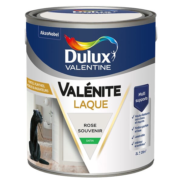 DULUX VALENTINE - Laque Acrylique Valénite Satin-Rose Souvenir-2L - large