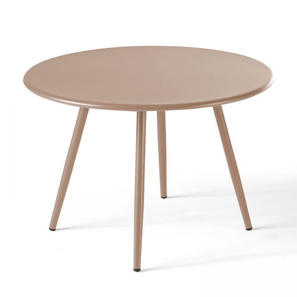 OVIALA - Lot de 2 tables basses de jardin en acier taupe - Palavas - large