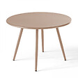 OVIALA - Lot de 2 tables basses de jardin en acier taupe - Palavas - vignette