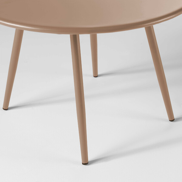 OVIALA - Lot de 2 tables basses de jardin en acier taupe - Palavas - large