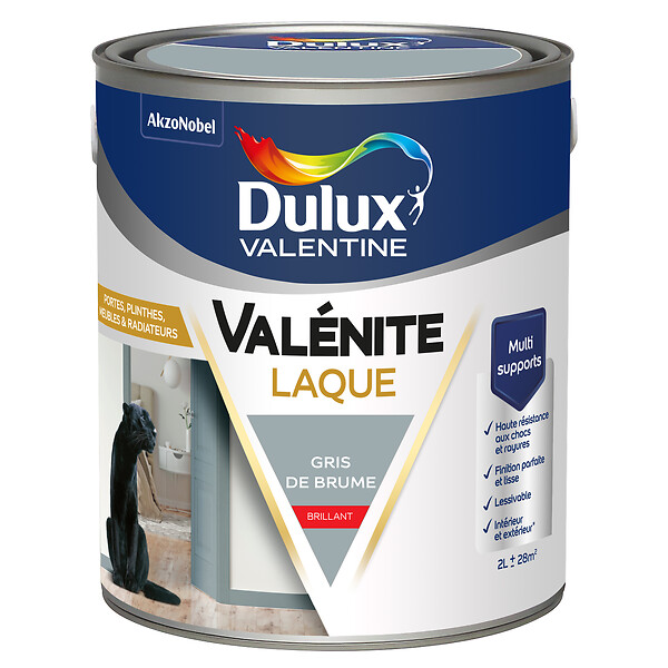 DULUX VALENTINE - Laque Acrylique Valénite Brillant-Gris de Brume-2L - large