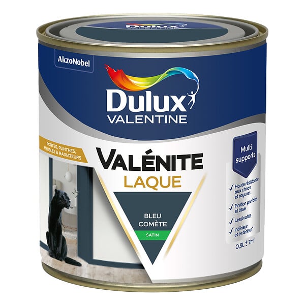 DULUX VALENTINE - Laque Acrylique Valénite Satin-Bleu Comète-0.5L - large