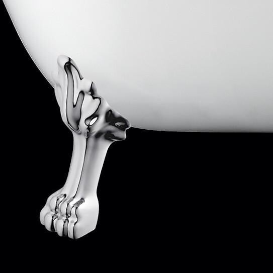 ROGIER & MOTHES - Baignoire sur pieds rétro CHELSEA Blanche 154 cm Pieds de Lion Chromés - large