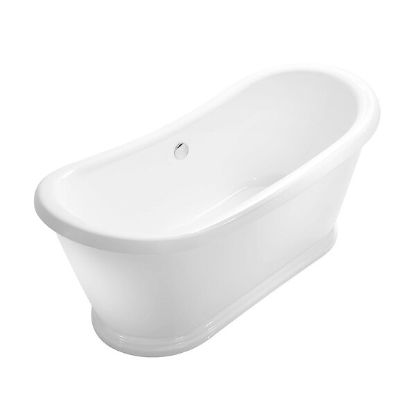 ROGIER & MOTHES - Baignoire îlot rétro sur socle ovale PITTSBURGH Blanche 177 cm - large