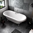 ROGIER & MOTHES - Baignoire sur pieds rétro CHELSEA Blanche 154 cm Pieds d'Aigle Bronze jaune vieilli - vignette