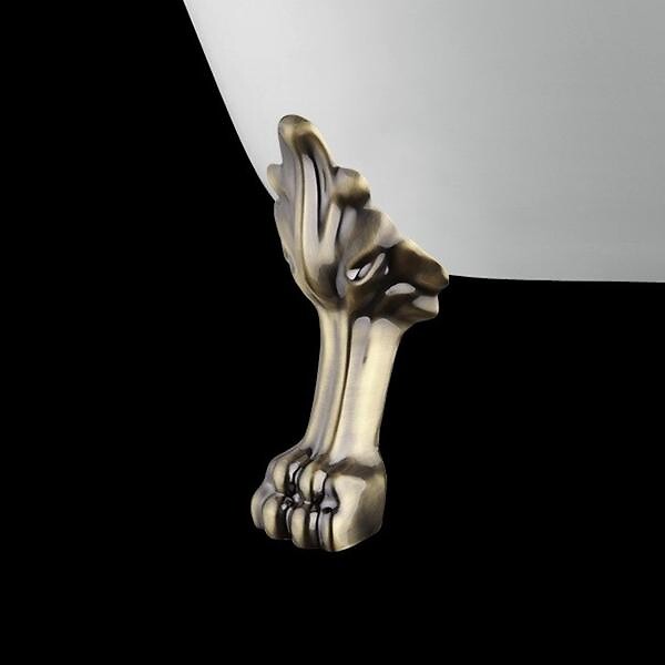 ROGIER & MOTHES - Baignoire sur pieds rétro CHELSEA Blanche 154 cm Pieds de Lion Bronze jaune vieilli - large