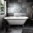 ROGIER & MOTHES - Baignoire sur pieds rétro CHELSEA Blanche 154 cm Pieds de Lion Bronze jaune vieilli - vignette
