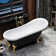 ROGIER & MOTHES - Baignoire sur pieds rétro RICHMOND Noire 171 cm Pieds de Lion Chromés - vignette