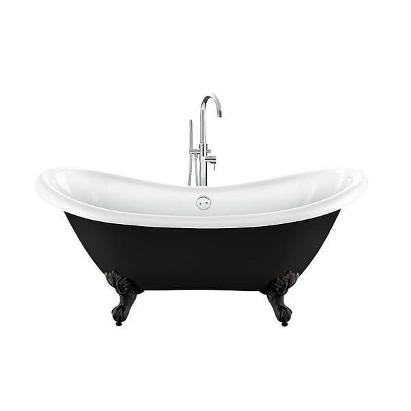 ROGIER & MOTHES - Baignoire sur pieds rétro DARLINGTON Noire 175 cm Pieds d'Aigle Noirs - large