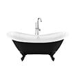 ROGIER & MOTHES - Baignoire sur pieds rétro DARLINGTON Noire 175 cm Pieds d'Aigle Noirs - vignette