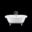ROGIER & MOTHES - Baignoire sur pieds rétro CHELSEA Blanche 154 cm Pieds d'Aigle Chromés - vignette