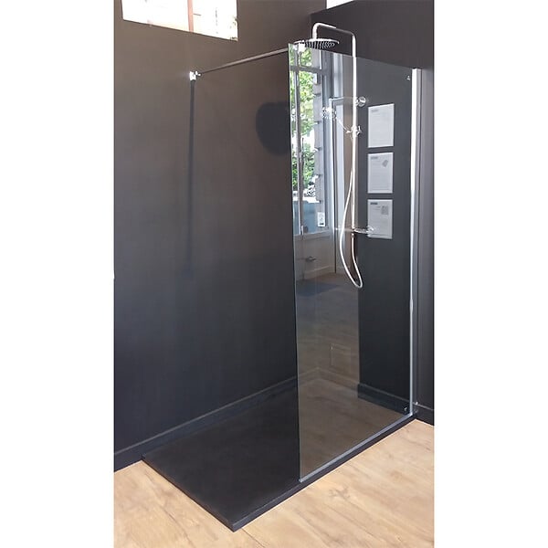 STANO - Receveur de douche 90 x 170 cm extra plat noir PIATTO en SoliCast® surface ardoisée - large