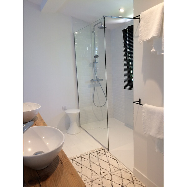 STANO - Receveur de douche 70 x 120 cm extra plat blanc PIATTO en SoliCast® surface ardoisée - large