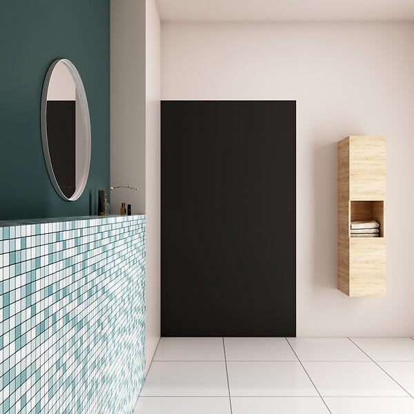 AICA SANITAIRE - AICA Panneau mural de douche noir 100x210cm avec les profiles de finition NOIRPanneaux muraux salle de bain habillage mural aluminium - large