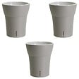 GT GARDEN - Lot de 3 pots pour orchidées avec réserve d'eau - Dali-dea gris clair 2 litres - vignette