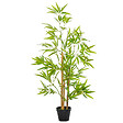 OUTSUNNY - Bambous artificiels 1,20H m - lot de 2 bambous artificiels - 369 feuilles réalistes par bambou avec vrais troncs - pot inclus noir vert - vignette