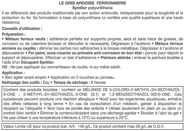 CENTRALE BRICO - Peinture ferronnerie extérieur SYNTILOR, gris ardoise, 0.375 l - large