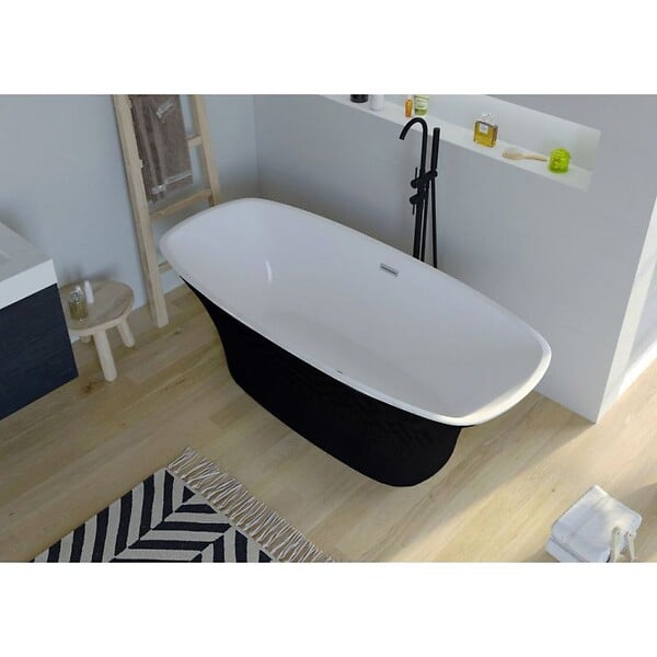 DISTRIBAIN - Baignoire îlot Lizarra Black - 170x80x58 cm - large