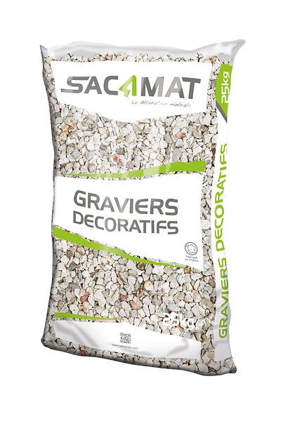 SACAMAT - Graviers nuancés blanc 8-12 - 25kg - large