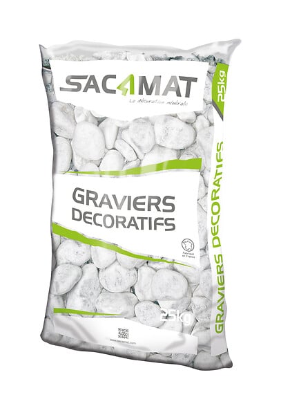 SACAMAT - Graviers roulés Blanc de Carrare - 40-60 - 25kg - large