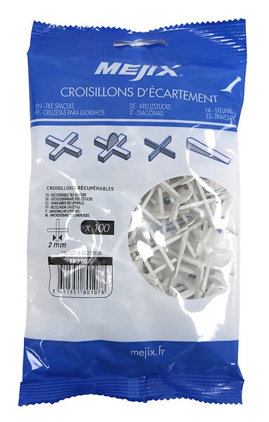 MEJIX - Croisillon réutilisable 2mm 100pcs - large