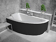 BESCO - Baignoire asymétrique 140 x 70 cm + tablier noir + repose tête - PRAKTIKA - Gauche - vignette