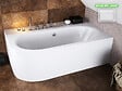 BESCO - Baignoire d'angle 160 x 75 cm - avec tablier blanc et repose tête offert | AVITA - Droite - vignette